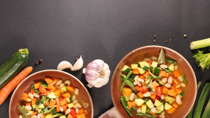 vegetable and broth- vegetable soup