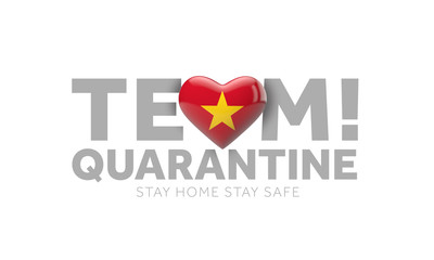 Vietnam team quarantine. Stay home save lives message. 3D Render