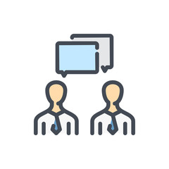 Speaking People color line icon. Communication vector outline colorful sign.
