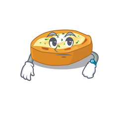 Mascot design of baked potatoes showing waiting gesture