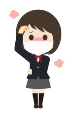 学生　熱　体調不良　マスク