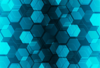 Obraz na płótnie Canvas blue hexagon