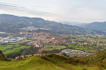 Fototapeta premium Santurtzi and Getxo towns view from Serantes mountain