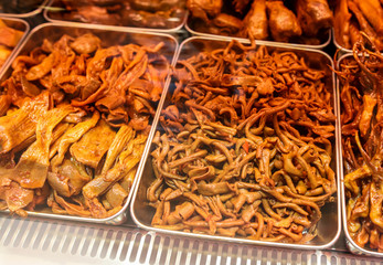 Fried chicken cooked according to a special recipe.