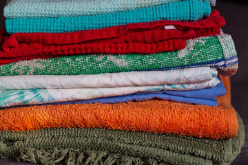 A pile of kitchen rags and towells
