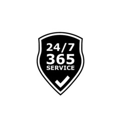 Fototapeta premium Opening hours sign isolated on white background. 24/7 sign