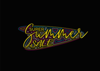 Super Summer Sale Calligraphic 3d Style Text Vector illustration Design.