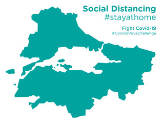 Marmara map with Social Distancing stayathome tag