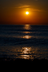 Fototapeta premium the sun reflected at sea at sunrise