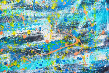 Abstract art, colorful oil paintings on canvas are beautiful, modern art Contemporary art. 