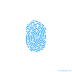 Human fingerprint. Abstract icon. Isolated fingerprint on white background