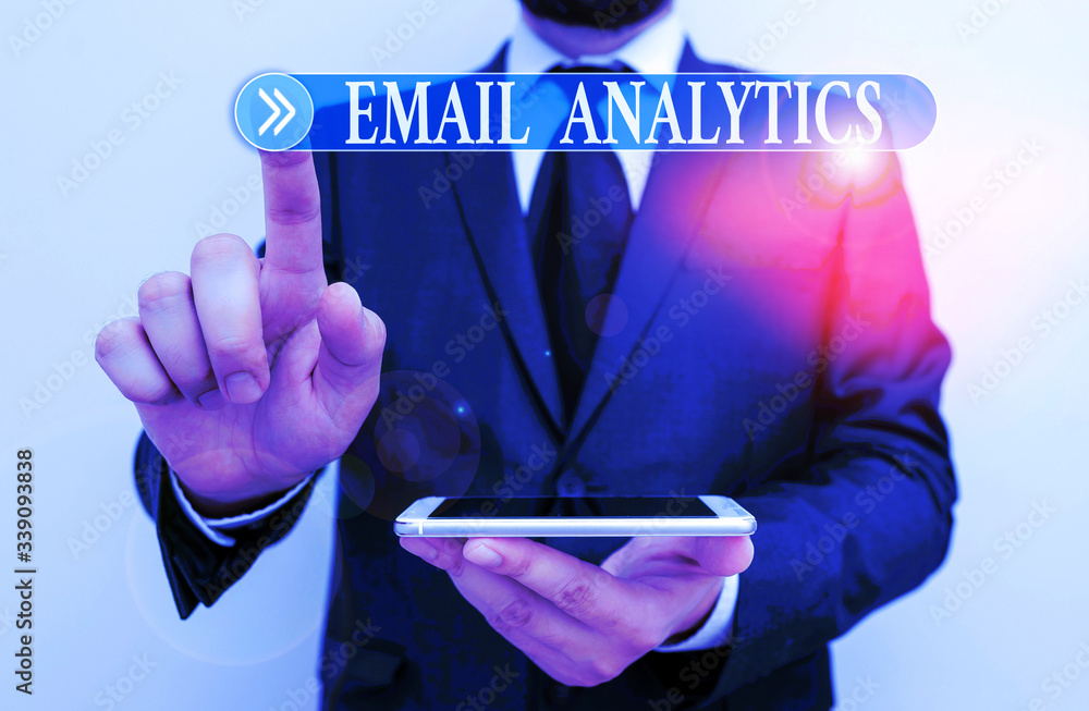 Poster word writing text email analytics. business photo showcasing way to break down open rate to give ins