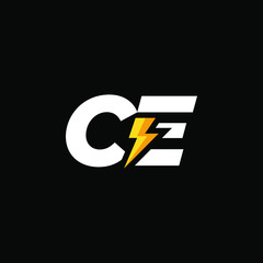 Initial Letter CE with Lightning
