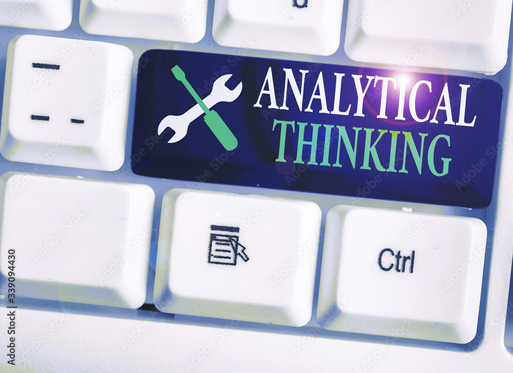 Poster conceptual hand writing showing analytical thinking. concept meaning break down complex problems int