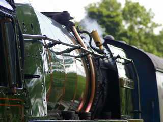 Highly polished steam locomotive
