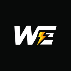 Obraz premium Initial Letter WE with Lightning
