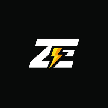 Initial Letter ZE with Lightning