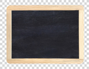 Black blank chalkboard with wooden frame isolated on isolated background including clipping path