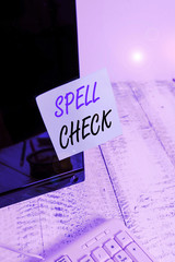 Handwriting text writing Spell Check. Conceptual photo to use a computer program to find and...