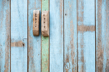 Old blue-green color wood planks backdrop texture background