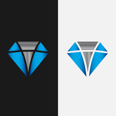custom shinning jewelry diamond logo design vector illustrations