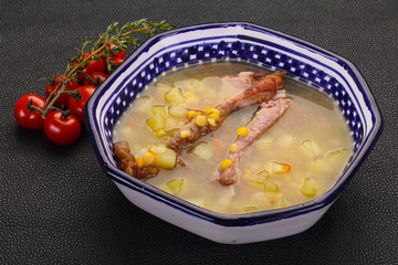 Peas soup with ribs