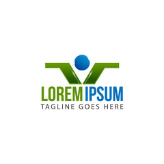 healthy people sport fitness logo design vector template illustrations