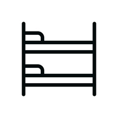 Hostel bunk bed isolated vector icon