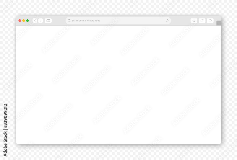 Wall mural mock-up blank browser window for your design isoled transparent background. vector illustration eps1