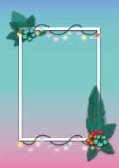 shining bulbs on the frame background,tropical leafs and flowers,bulbs,