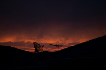 Burnt orange sunset in the suburb of Taylors Hill, Victoria, Australia