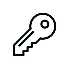 House key isolated icon, apartment key linear vector icon