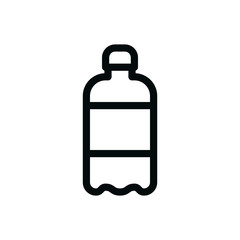 Bottle of clean water isolated icon, fitness drink bottle outline vector icon