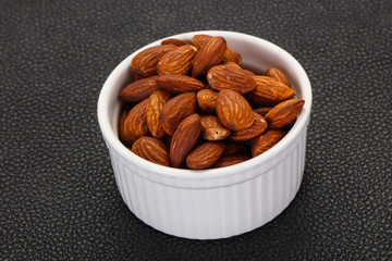 Almonds nuts heap