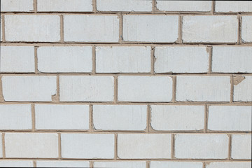 White grunge brick wall background, design, material