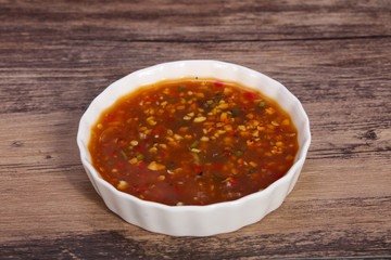 Thai style spicy chilli sauce