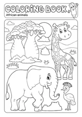 Fotobehang Voor kinderen Kleurboek Afrikaanse fauna 3