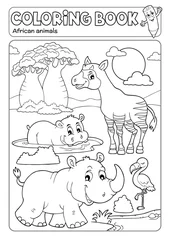 Deurstickers Voor kinderen Kleurboek Afrikaanse fauna 4