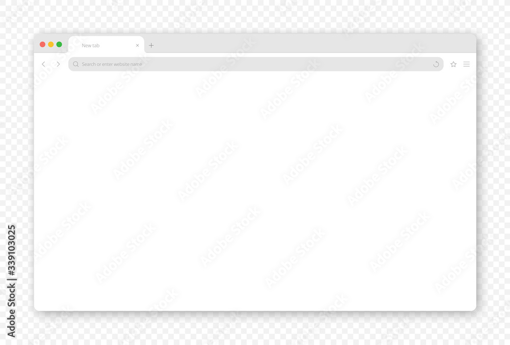Wall mural mock-up blank browser window for your design isoled transparent background. vector illustration eps1