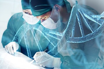 Two medical surgeons in the operating room