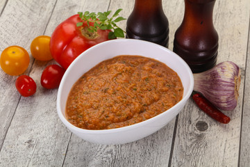 Famous Spanish gazpacho tomato soup