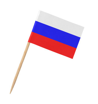 Small paper Russian flag on wooden stick