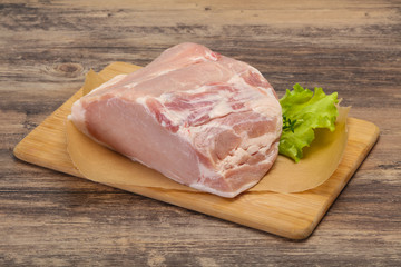 Raw pork meat piece for cooking