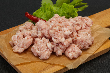 Homemade pork minced meat for cooking