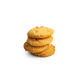 vanilla cookie on white background