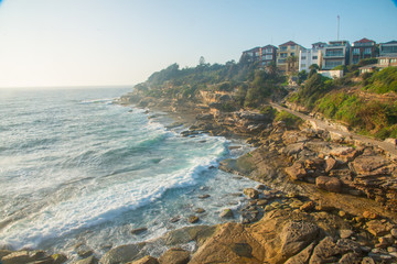 Ocean View of the Bondi Beach in Sydney, NSW, Australia. Australia is a continent located in the south part of the earth.