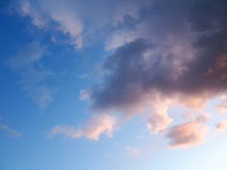 Background of blue sky and gray clouds.  Before the rain
