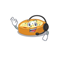 A gorgeous baked potatoes mascot character concept wearing headphone