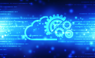 2d illustration of  Cloud computing, Cloud Computing Concept, Cloud computing technology internet concept background