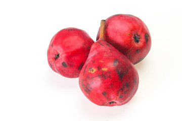 Ripe sweet red pear heap